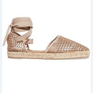 Castaner Tan Espadrilles with Ankle Wrap Laces
